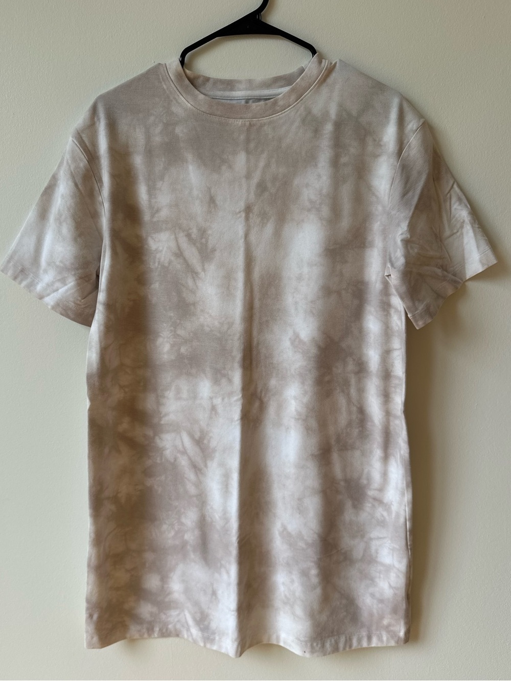 Women’s Neutral Taupe Tie-Dye Short Sleeve T-Shirt Dress